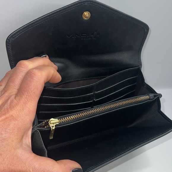 Vinci Large Black Leather Clutch Wallet - Picture 3 of 6
